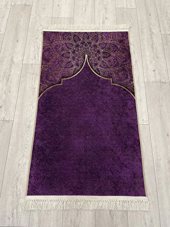 Seccade Saçaklı (lateks Taban) 75x125 Ebat - Mor