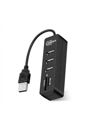 Combo 3 Port USB 2.0 Hub + TF / SD Kart Okuyucu