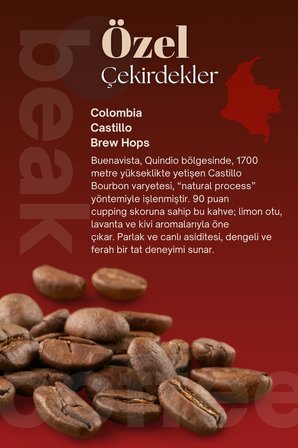 Colombia Brew Hops Çekirdek Kahve 250 GR , %100 Arabica