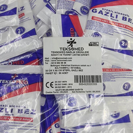 Teksomed 30x80 Steril Gazlı Bez 10 adet