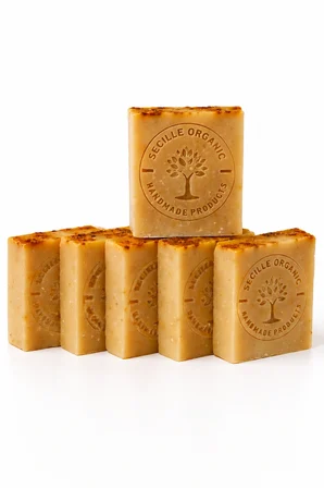 Secille Organic Soğuk Döküm Keçi Sütü Bal ve Polen Sabunu 120g-El Yapımı Doğal Sabun