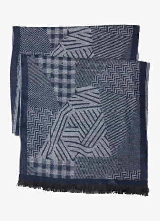 Altınyıldız Classics Lacivert - Gri Erkek Atkı ACE282610003_LAG