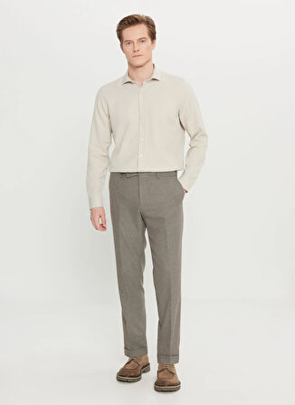 Altınyıldız Classics Lastikli Bel Duble Paça Slim Fit Vizon Erkek Pantolon ACE001261366_VIZ