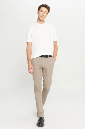 Pamuklu Slim Fit Dar Kesim Yan Cep Armürlü Esnek Casual Pantolon