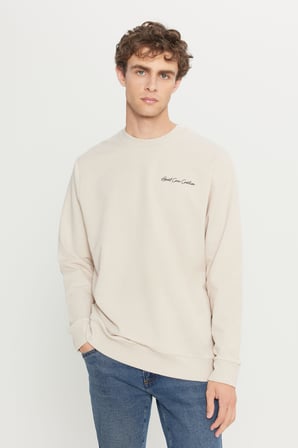 2 İplik Pamuklu Standart Fit Normal Kesim Rahat Bisiklet Yaka Sweatshirt