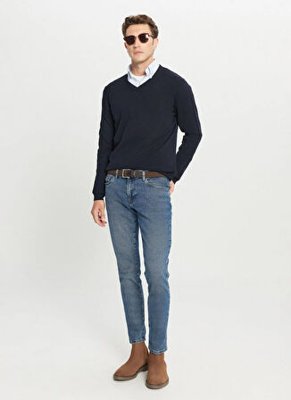 Altınyıldız Classics V Yaka Standart Lacivert Erkek Kazak ACE043261434_LAC