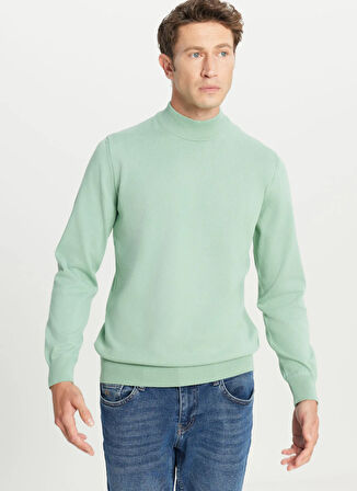 Altınyıldız Classics Yarım balıkçı Yaka Standart Su Yeşili Erkek Kazak ACE043261438_SUY