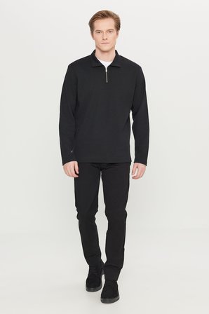 Pamuklu Standart Fit Normal Kesim Polo Yaka Sweatshirt