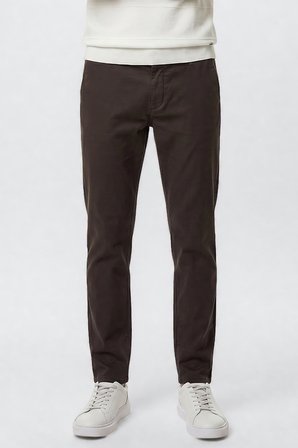 Pamuklu Slim Fit Dar Kesim Yan Cepli Armürlü Esnek Casual Pantolon
