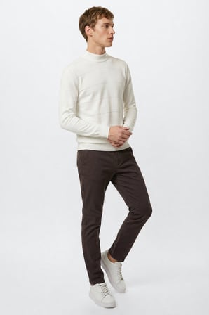 Pamuklu Slim Fit Dar Kesim Yan Cepli Armürlü Esnek Casual Pantolon