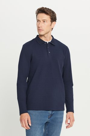 %100 Pamuk Standart Fit Normal Kesim Polo Yaka Sweatshirt
