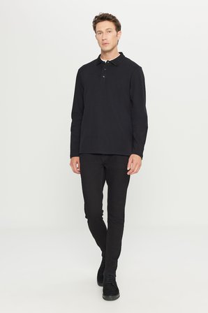 %100 Pamuk Standart Fit Normal Kesim Polo Yaka Sweatshirt