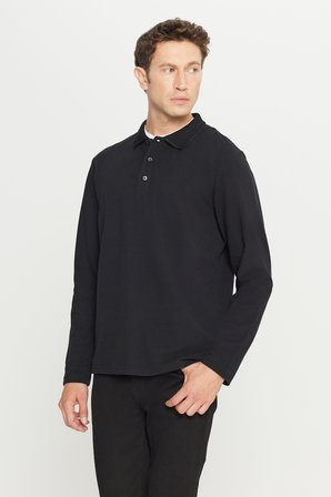 %100 Pamuk Standart Fit Normal Kesim Polo Yaka Sweatshirt