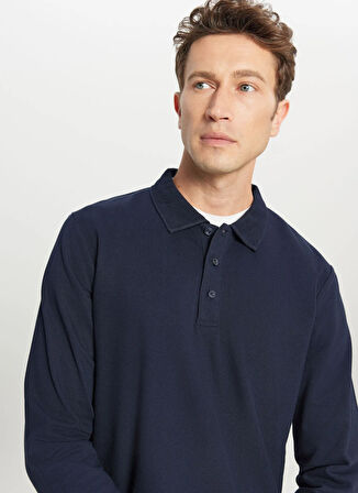 Altınyıldız Classics Polo Yaka Lacivert Erkek Sweatshırt ACE052261086_LAC