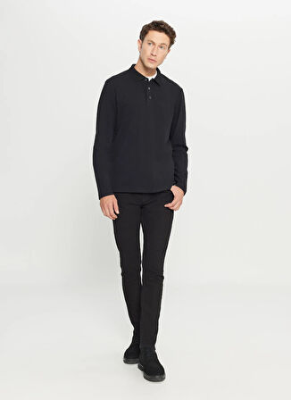 Altınyıldız Classics Polo Yaka Siyah Erkek Sweatshırt ACE052261086_SYH