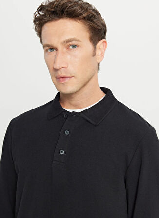 Altınyıldız Classics Polo Yaka Siyah Erkek Sweatshırt ACE052261086_SYH