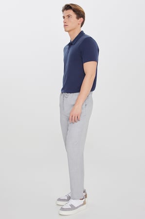 Slim Fit Dar Kesim Beli Bağlamalı Yan Cepli Pantolon