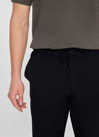 Altınyıldız Classics Bağlamalı Bel Normal Paça Slim Fit Siyah Erkek Pantolon ACE001252701_SYH