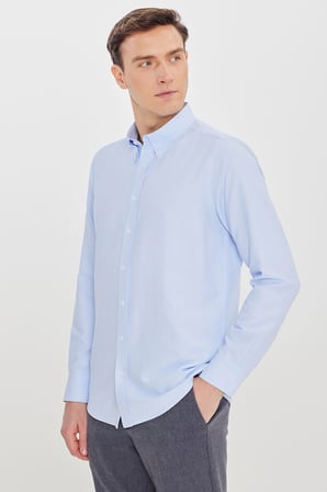 Pamuklu Slim Fit Dar Kesim Gant Yaka Oxford Gömlek