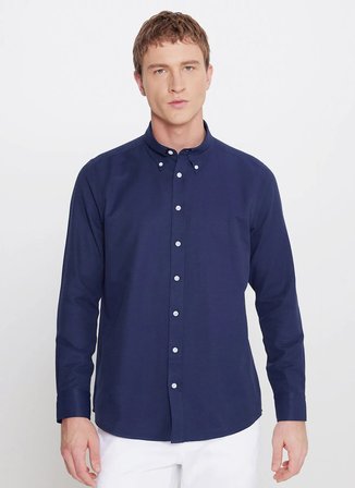 Altınyıldız Classics Tailored Fit Gömlek Yaka Lacivert Erkek Gömlek ACE201000177_LAC
