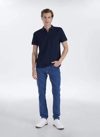 Altınyıldız Classics Lacivert Erkek Slim Fit Polo T-Shirt ACE091262302