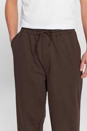 Pamuklu Baggy Fit Rahat Kesim Beli Bağlamalı Yan Cepli Örme Eşofman Altı