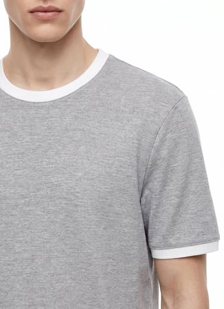 Altınyıldız Classics Gri Erkek Bisiklet Yaka T-Shirt ACE091262760