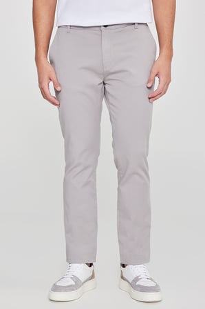 Pamuklu Slim Fit Dar Kesim Yan Cepli Esnek Chino Pantolon