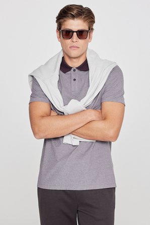 Pamuklu Slim Fit Dar Kesim Polo Yaka Tişört