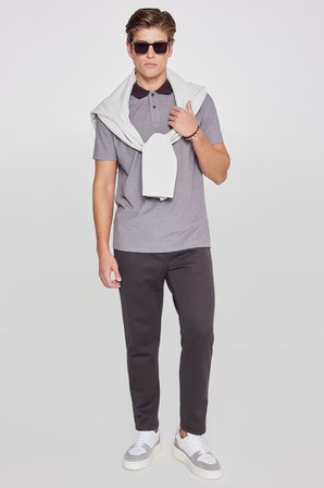 Pamuklu Slim Fit Dar Kesim Polo Yaka Tişört