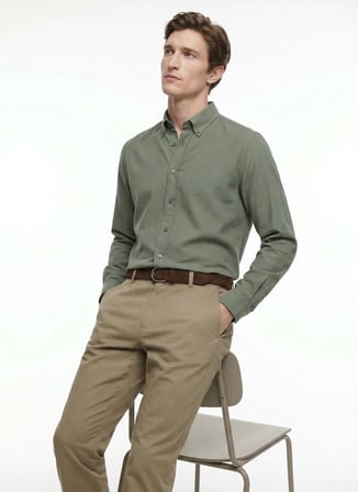 Altınyıldız Classics Haki Erkek Düğmeli Tailored Fit Gömlek ACE201262060