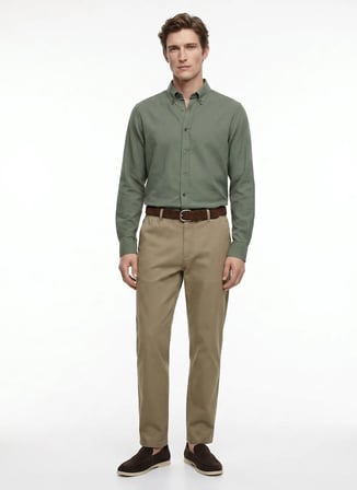 Altınyıldız Classics Haki Erkek Düğmeli Tailored Fit Gömlek ACE201262060