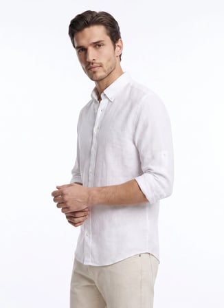 Altınyıldız Classics Beyaz Erkek Düğmeli Comfort Fit Gömlek ACE201262270