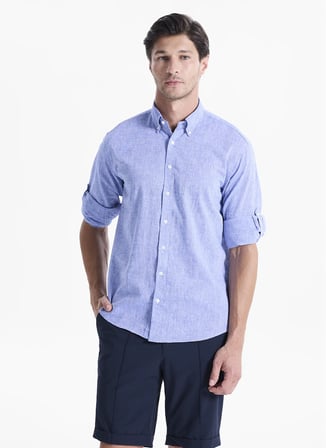 Altınyıldız Classics Mavi Erkek Düğmeli Comfort Fit Gömlek ACE201262270