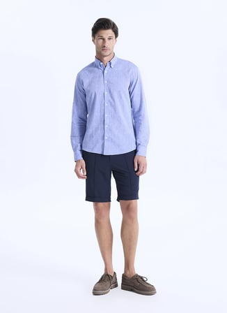 Altınyıldız Classics Mavi Erkek Düğmeli Comfort Fit Gömlek ACE201262270