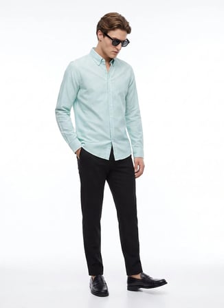 Altınyıldız Classics Yeşil Erkek Düğmeli Tailored Fit Gömlek ACE201262278