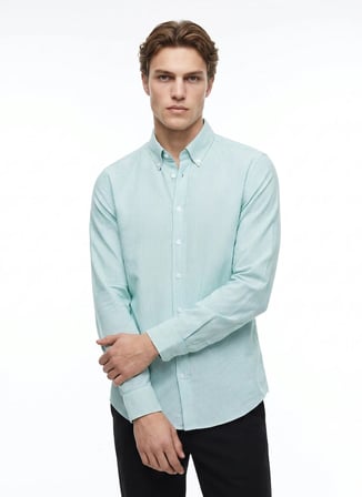 Altınyıldız Classics Yeşil Erkek Düğmeli Tailored Fit Gömlek ACE201262278