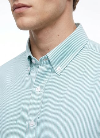 Altınyıldız Classics Yeşil Erkek Düğmeli Tailored Fit Gömlek ACE201262278