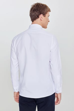 Pamuklu Slim Fit Dar Kesim Gant Yaka Poplin Gömlek