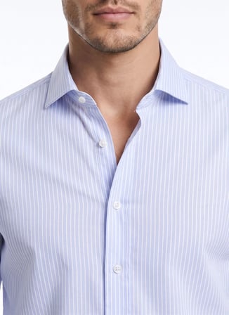 Altınyıldız Classics Mavi Erkek İtalyan Tailored Fit Çizgili Gömlek ACE201262091