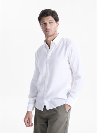 Altınyıldız Classics Ekru Erkek Düğmeli Comfort Fit Gömlek