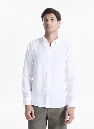 Altınyıldız Classics Ekru Erkek Düğmeli Comfort Fit Gömlek
