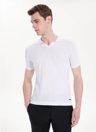 Altınyıldız Classics Ekru Erkek Triko Polo T-shirt ACE044262143_EKR