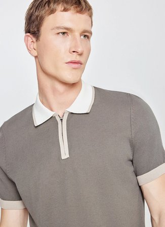 Altınyıldız Classics Polo Yaka Standart Haki Erkek Kazak ACE044262193_HAK