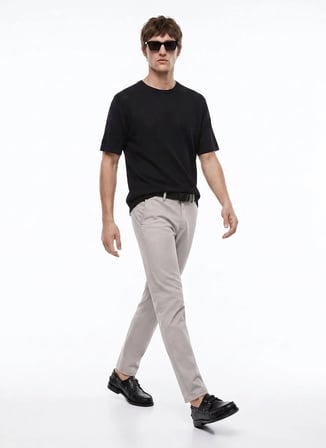 Altınyıldız Classics Gri Erkek Slim Fit Pantolon ACE001262039