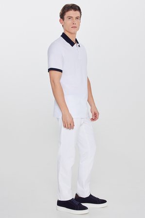 %100 Pamuk Slim Fit Dar Kesim Polo Yaka Tişört