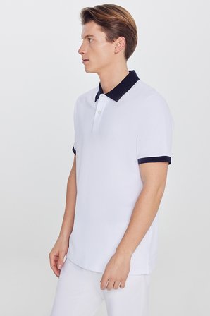 %100 Pamuk Slim Fit Dar Kesim Polo Yaka Tişört