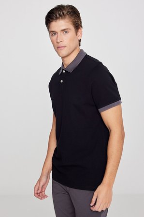 %100 Pamuk Slim Fit Dar Kesim Polo Yaka Tişört
