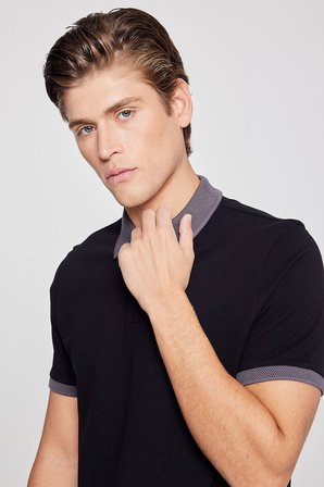 %100 Pamuk Slim Fit Dar Kesim Polo Yaka Tişört