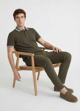 Altınyıldız Classics Kahverengi Erkek Slim Fit Polo T-Shirt ACE091262034